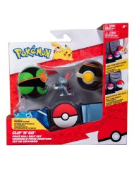 Set Pokemon Clip n Go Poke Ball Belt Set (dusk Ball, Luxury Ball, And Sneasel)