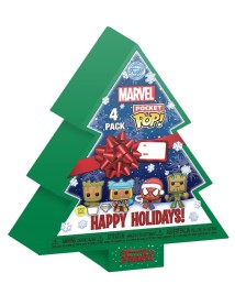 Funko Pocket Pop! 4-pack Marvel - Happy Holidays Tree Box (diamond Collection) 