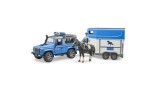  Vehicul Bruder Land Rover Defender Police W/horse Trailer (br2588)