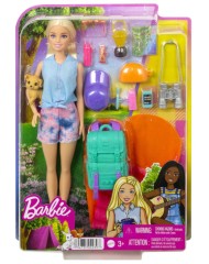 Papusa Barbie & Camping With Puppy Malibu (hdf73)