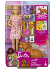 Papusa Barbie & Newborn Pups (hck75)