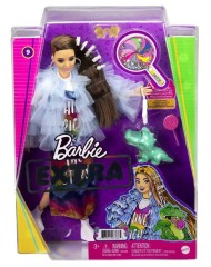Papusa Barbie Blue Coat & Rainbow Dress (gyj78)