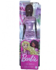 Papusa Barbie Glitz Outfits Dark Skin & Pink Dr...