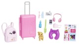 Papusa Barbie & Travel Set With Puppy (hjy18)