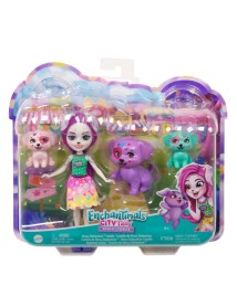 Papusa Enchantimals City Tails Main Street Dessa Dalmatian Family (hkn14) 