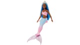 Papusa Barbie Dreamtopia Blue Hair Dark Skin & Pink Blue Ombre Mermaid Tail And Tiara (hgr12)