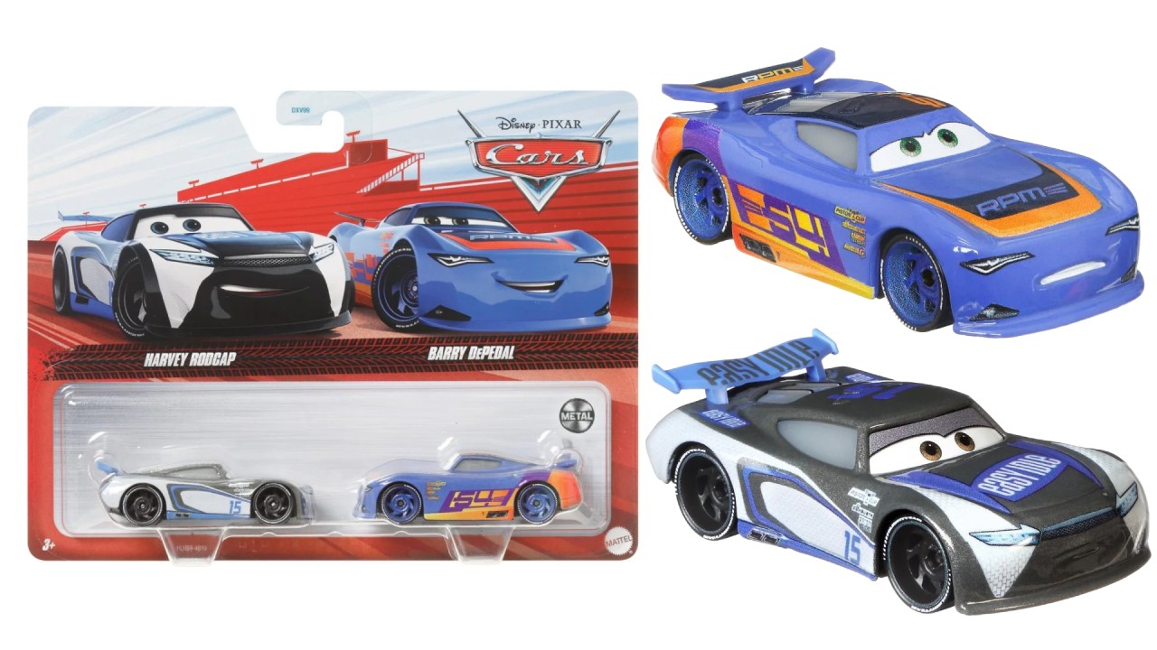 Set Disney Pixar Cars 3 Harvey Rodcap Barry Depedal (hlh59)
