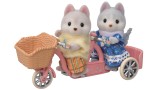 Figurina Statueta Sylvanian Families Tandem Cycling Husky Sister & Brother 5637