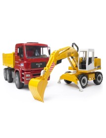 Set Bruder Man Tga Construction Truck & Liebherr Excavator (br2751) 