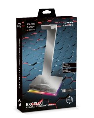 Suport Casti Exello Illuminated 3-port Usb 2.0 Hub Black