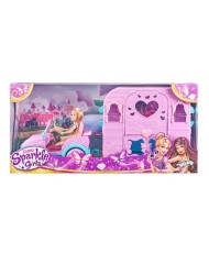 Papusa Sparkle Girlz & Jeep With Caravan (100176)