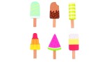  Set Small Wood Wooden Ice Lollies (l40228)