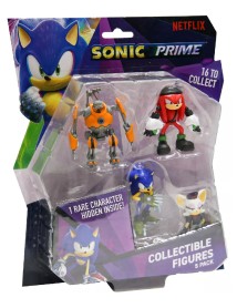 P.M.I. Sonic Prime 5 Pack Including 1 Rare Hidden Character S1 6.5cm Random 