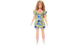 Papusa Barbie Fashionistas Down Syndrome Wearing Floral Dress (hjt05)