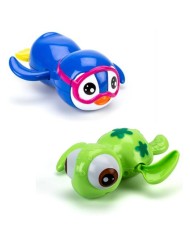 Magni Pull Up Bathing Animals Green Turtle & Blue Penguin (3615/3617)