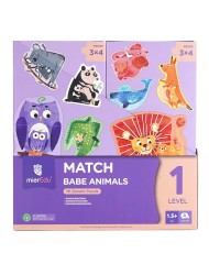 Puzzle Mieredu Level 1 Match Baby Animals 8x3pc (me641)