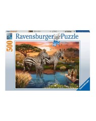 Puzzle Ravensburger Zebras In Sunset 500pc (10217376)