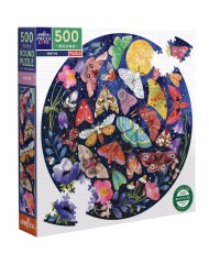 Puzzle Eeboo Round 500pc Moths (epzfmot)