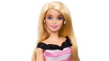 Papusa Barbie 65th Anniversary Blonde Doll With Pink Striped Dress (hth66)