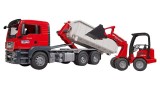  Bruder Man Tgs Truck With Roll-off Container & Schaffer Yard Loader (03767)