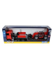 Bruder Man Tga Truck With Low Loader Trailer & Manitou Telehandler (02774)