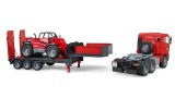  Bruder Man Tga Truck With Low Loader Trailer & Manitou Telehandler (02774)