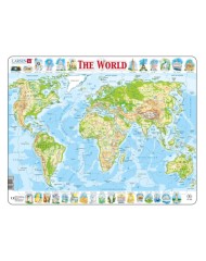 Puzzle Larsen World Map 80pc (k4)
