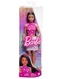 Barbie Doll Fashionistas #215 Pink Star-print Top Black Straight Hair Doll (hrh13) 