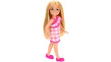 Papusa Barbie Chelsea With Checked Dress Blonde Hair Doll (hxm95)