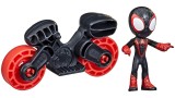  Hasbro Disney Marvel Spidey And His Amazing Friends - Miles Morales Spider-man With Bike Action Figure (f4002)