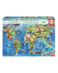 Educa 150 Pcs Dinosaurs World Map Puzzle (80-18997)