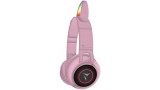  Techmade Headphones Funny Led Bt + Microfon Pink pentru PC