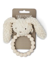 Smallstuff Rattle Silicone Ring, Rabbit, Off. White Boucle