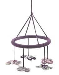 Smallstuff Hanging Mobile Butterflies Aubergine/silver