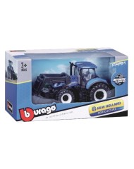 Burago Tractor W/front Loader N.h. T7.615 10cm Blue (141504)
