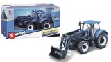  Burago Tractor W/front Loader N.h. T7.615 10cm Blue (141504)