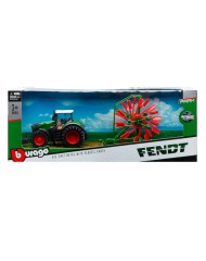 Burago Tractor W/whirl Rake Fendt 1050 Vario 10cm Green (141506)