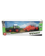 Burago Tractor W/bale Lifter Fendt 1050 Vario 10cm Green (141505)