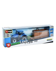 Burago Tractor W/livestock Trailer N.h. T7.615 10cm Blue (141509)