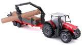  Burago Massey Ferguson 8740s 10cm With Tree Forwarder (143025)