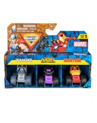 Monster Jam Mini 1:87 Launchers Playset Thor Black Panther & Iron Man