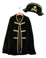 Den Goda Fen Pirate Cape & Hat 98-128 CM (f7585)