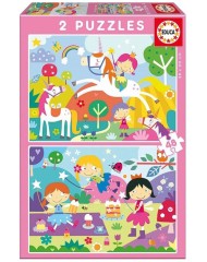 Educa 2x48 Unicorns/fantasy Puzzle (80-19993)
