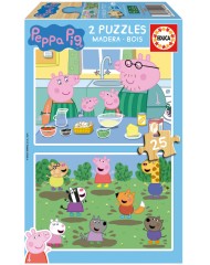 Educa 2x25 Peppa Pig Wood Puzzle (80-19995)