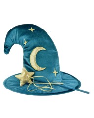 Den Goda Fen Velvet Wiard Hat & Wand (f77601)
