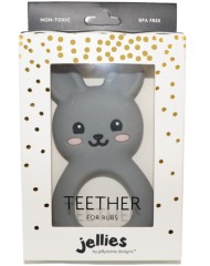 Jellystone Designs Bunny Teether Soft Grey (jsd0382)