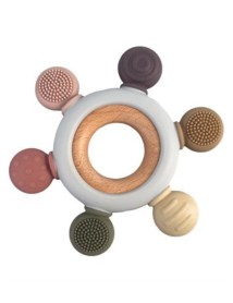 Magni Teether Rudder With Wooden Center Ring Multi Colored (5547) 
