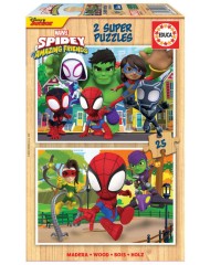 Educa 2x25 Spidey & His Amazing Friends Wood Puzzles (80-19289)