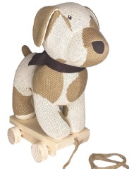 Smallstuff Pull Along Dog, Offwhite/ Nature