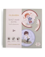 Filibabba Set Of 5 Round Puzzles Small Adventurers (fi-03321)
